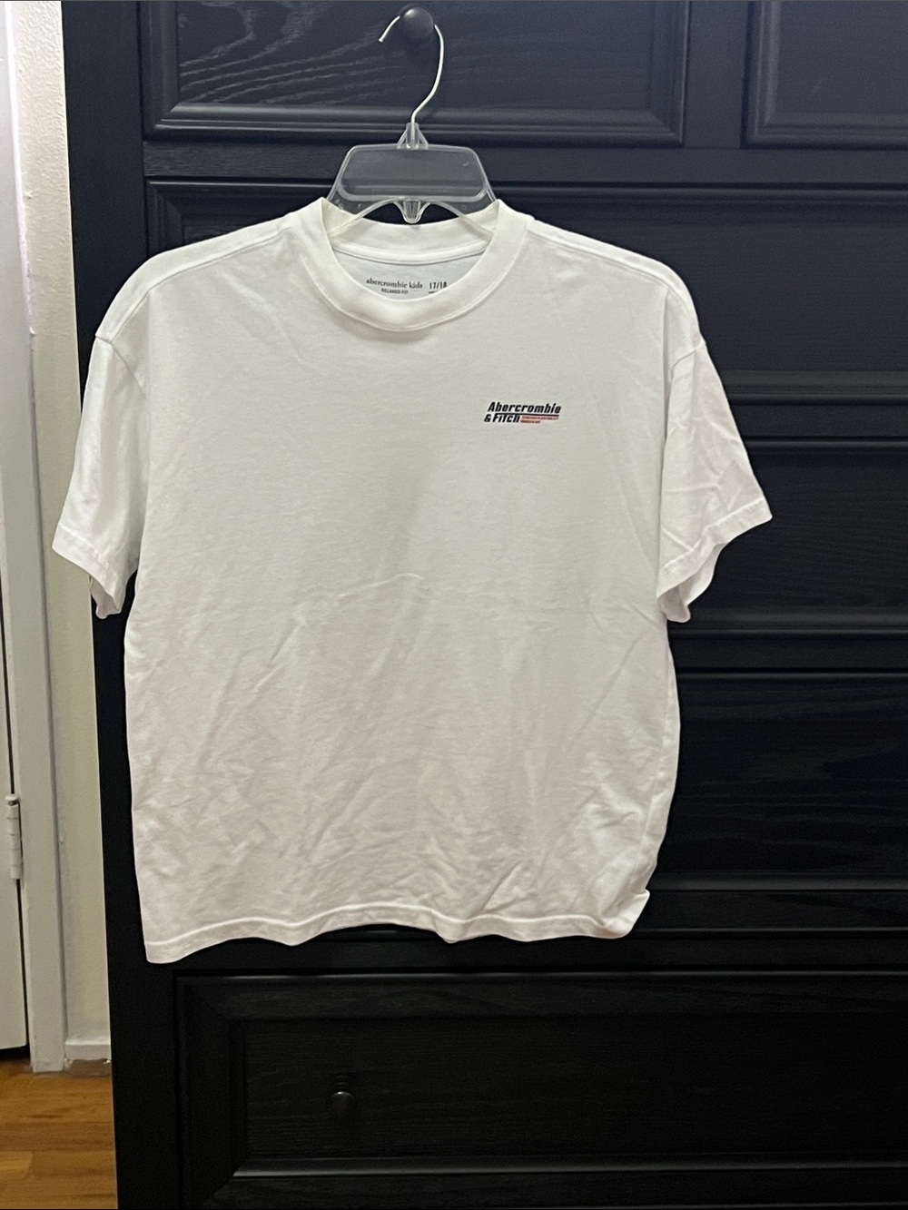 abercrombie kids White Crewneck Logo Tee